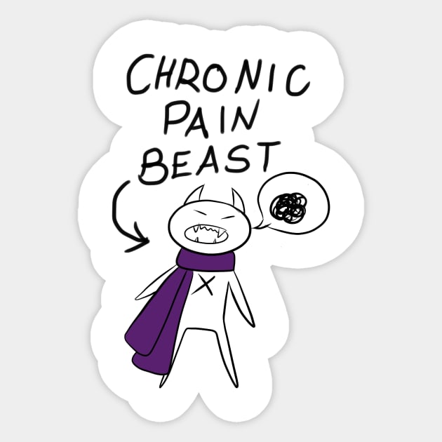 Chronic Pain Beast Sticker by chronicallycrafting